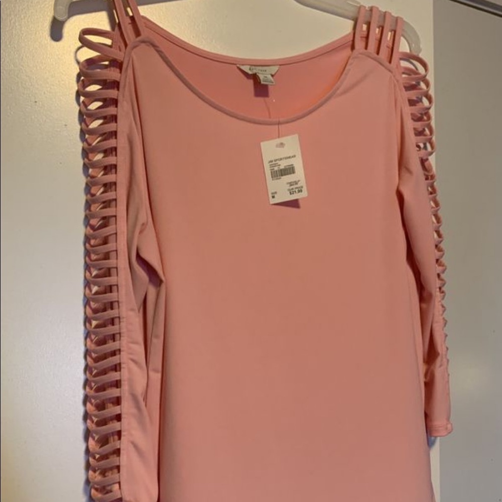 Powder pink quarter sleeve blouse